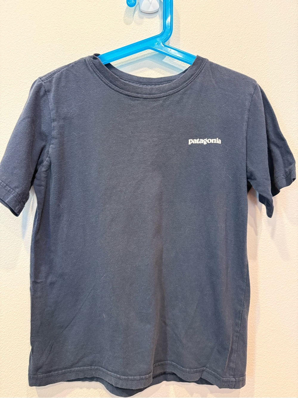Patagonia Kids Navy Short Sleeve Logo Tee